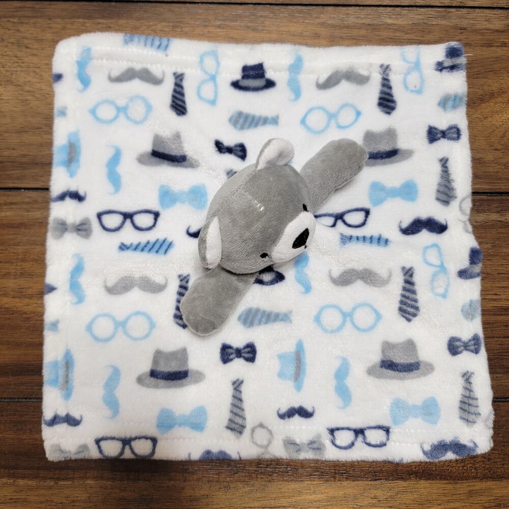 Le Bebe Favorite 11.5" X 11.5" Infant Security Blanket Grey Bear Father Theme